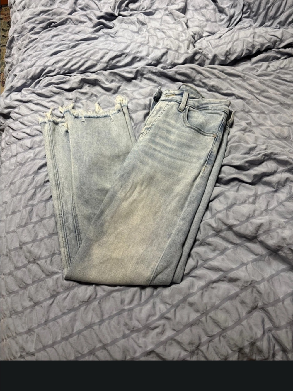 Light Blue Distressed Ankle Jeans